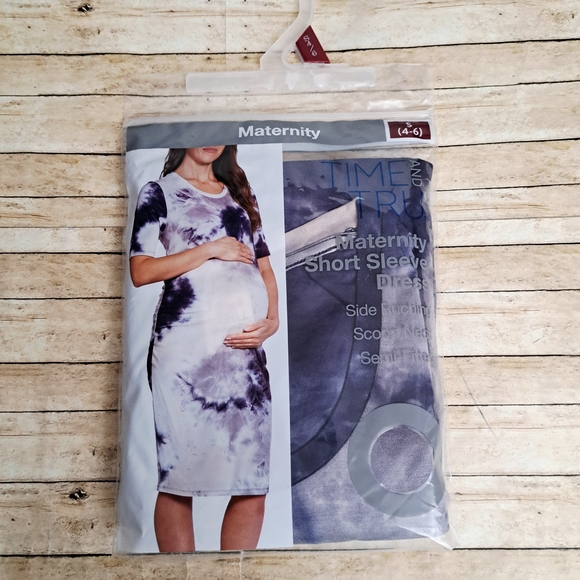 Time and Tru Tie-Dye Maternity Dress - Purple and White - Picture 1 of 6